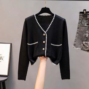 Maglione da donna KD <span class=keywords><strong>bianco</strong></span> puro stile coreano <span class=keywords><strong>Cardigan</strong></span> lavorato a maglia da donna a maglia a manica lunga da donna - Product Image 4