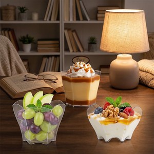Vasos <span class=keywords><strong>de</strong></span> Plástico PS Cónicos <span class=keywords><strong>de</strong></span> Pared Simple Transparentes para Pasteles, Postres, Mini Contenedores <span class=keywords><strong>de</strong></span> Helado, Mousse, Pudín, para Fiestas, Catering, Desechables - Product Image 5