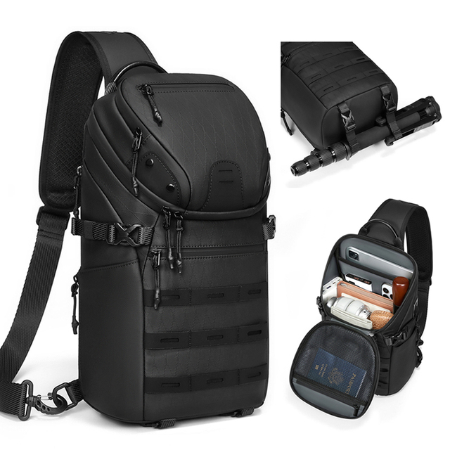 High Quality Black Oxford Men's Chest Bag Travel Bag Waterproof Crossbody Shoulder Bag Waterproof Design Sling Bag