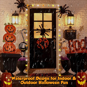 Guirlandes solaires LED d'Halloween, étanches, pour extérieur, décorations féériques, mignonnes, suspendues, pour fête, maison, jardin, cour, fenêtre, décoration artistique de citrouille - Product Image 3