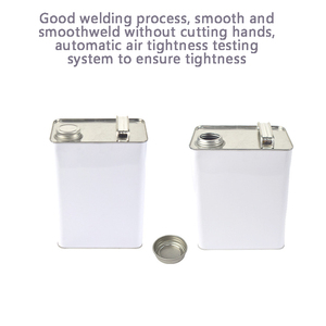 Fabbrica 4L quadrato bianco barile <span class=keywords><strong>olio</strong></span> di vernice latta chimica tanica tanica con ferro vite ugello coperchio ferro maniglia - Product Image 5