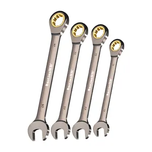 10Pcs 8-24mm Premium Ratchet Combination Wrench 72-Teeth Gear Open End Metric Spanners Repair Tool with Organizer Bag