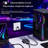 Divisor/Conmutador de Cable de Red RJ45 de 1 a 4 Puertos Gigabit 1000mbps para Laptop, Computadora, CCTV, STB, Router WIFI, Conexión a Internet Simultánea