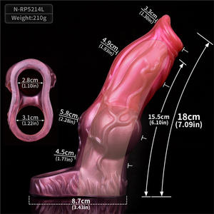 Premio in Silicone manica dildo per gli uomini morbido cane palle Bump Dot lungo grassetto letto giocattolo del sesso con Spermus anello di punta per adulti pene Wear - Product Image 6