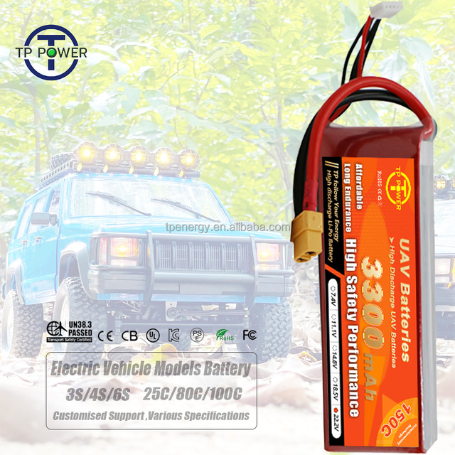 Rechargeable Lipo Battery Pack 3S 6S1P 11.1V 22.2V 3300mAh 150C High Discharge Lipo Pouch Battery Pack for RC Drone RC Car