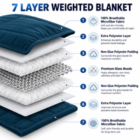 Couverture lestée matelassée uniformément répartie, 100 % coton, douce et respirante, avec microbilles de verre de qualité supérieure pour un sommeil réparateur