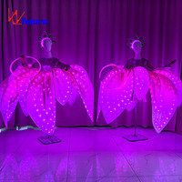 Pleine couleur LED pétale jupe fleur ouverture danse grande balançoire robe danse moderne Performance vêtements Costumes