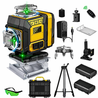 Niveau laser vert industriel 4D 16 lignes à auto-nivellement 360° avec batterie au lithium pour le marquage laser en construction, garantie 1 an