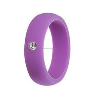 Bandes de mariage en silicone de 5.7mm pour femmes avec zircon cubique respirant pour l'anniversaire de la fête de fiançailles-Bagues de mode multicolores
