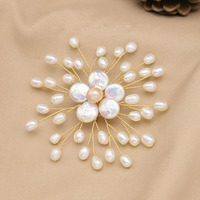 Broche en perle d'eau douce 6-7mm, perle blanche, cuivre pur, style moderne, pour tenue formelle, cadeau d'anniversaire, qualité AAAA, haute brillance