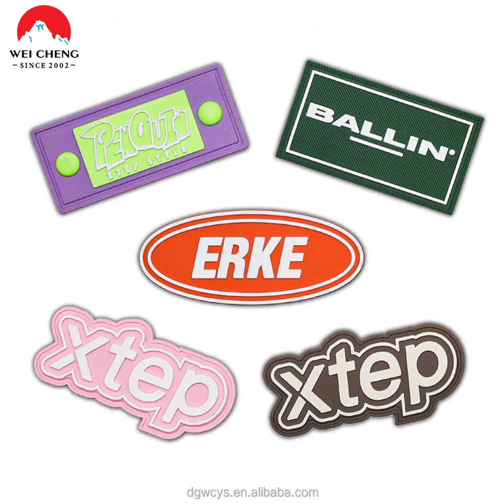 Pvc Label Leverancier Custom Reliëf Logo 3d Naaien Op Rubber Patches Siliconen Badge Voor Kleding