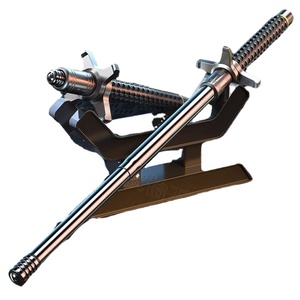 Équipement personnel, bâton pliable à trois sections <span class=keywords><strong>de</strong></span> 26/32/37 pouces, extensible, à pointe en acier, poignée en caoutchouc, alliage - Product Image 1