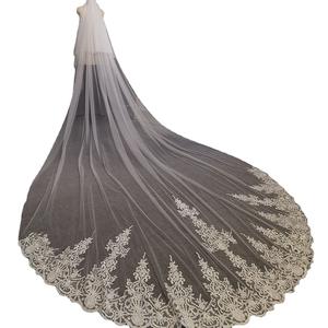 <span class=keywords><strong>2026</strong></span> नई हाथीदांत फीता चर्च चर्च की डबल परत तीन आयामी दुल्हन शादी पार्टी घूंघट - Product Image 3