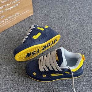 Chaussures de sport rétro style Ins Trend Hong Kong, bleu foncé et jaune, pour femme, collection automne-hiver 2025, semelle épaisse, polyvalentes, décontractées, type « bread shoes » - Product Image 6