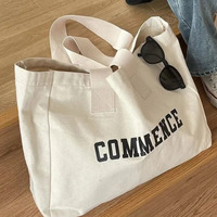 Sac fourre-tout en toile de coton personnalisé avec logo imprimé, petit sac cadeau uni en tissu ciré pour femme, idéal pour le maquillage et le shopping