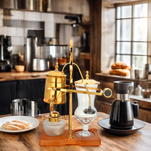 Machine à café à siphon multifonctionnelle couleur argent <span class=keywords><strong>or</strong></span> Belgique luxe famille royale équilibre siphon - Product Image 2