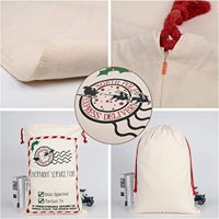 100% coton père noël cordon sacs-cadeaux personnalisé Stock motif décorations de noël cordon décorations de noël