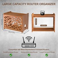 Meuble de rangement rustique pour routeur, en bois durable, décoratif, avec ventilation pour routeur WiFi et gestion des câbles, 9,84 pouces de hauteur