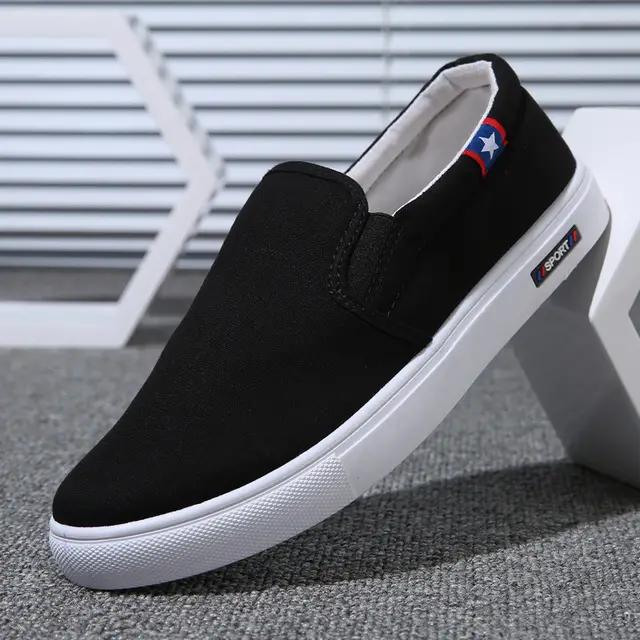 sh11346a Spring Mens Loafers Canvas Shoes Autumn 2023 Slip-on Mens Lazy Skate Canvas Shoes