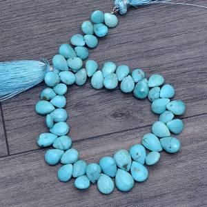 ลูกปัด briolette ลูกแพร์เทอร์ควอยส์6x8mm-7x10mm เทอร์ควอยซ์ธรรมชาติลูกปัดหลวมสำหรับเครื่องประดับ - Product Image 3