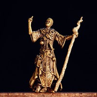 1 pièce Nouvelle figurine de bureau rétro en laiton, figurine de thé créative, accessoires d'artisanat pour la maison