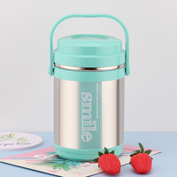 Récipient alimentaire en acier inoxydable de 1.5 à 1.9 L, Pot à déjeuner chaud, boîte à déjeuner à Bento isolée à Double couche Portable pour le bureau et l'école