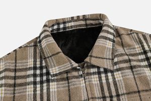 Faccia da uomo in cotone <span class=keywords><strong>verde</strong></span> con fodera in pile di poliestere Plaid invernale e <span class=keywords><strong>giacca</strong></span> <span class=keywords><strong>camicia</strong></span> di flanella calda in velluto - Product Image 3