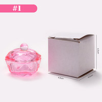 Gobelet en verre rose pour ongles avec couvercle, 3 formes, coupelle en forme de cœur pour liquide acrylique, monomère, outils de manucure