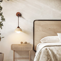 Lampe suspendue de chevet de style japonais Wabi-sabi en travertin jaune, lampe murale créative de style crème vintage du milieu du siècle