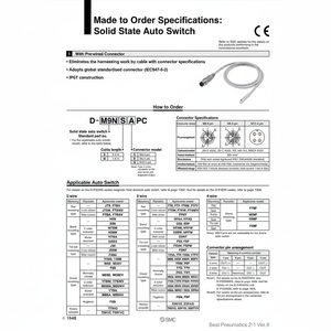 SMC Pneumatics Auto Switch Kits de sensores y ensambles de cables de dos piezas - Product Image 1