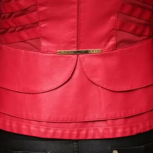 Women's Genuine Leather Plaid Jacket <b>Zipper</b> Closure Fox Fur Collar Thin Streetwear Winter Windproof For Sale new Quality - Product Image 6