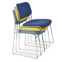Project Solution 12 mm cadre en acier massif empilable chaises de réunion invité visiteur chaises chaises de conférence en tissu