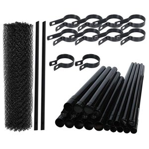 4 ft x 50 ft. black vinyl coated chain link fence on sale