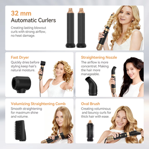 TAHATH Solución de Peinado Todo en Uno, 6 Cabezales Intercambiables, Secador LED PTC, Rizador, Voluminizador, Cepillo de Aire Caliente Multifunción - Product Image 2