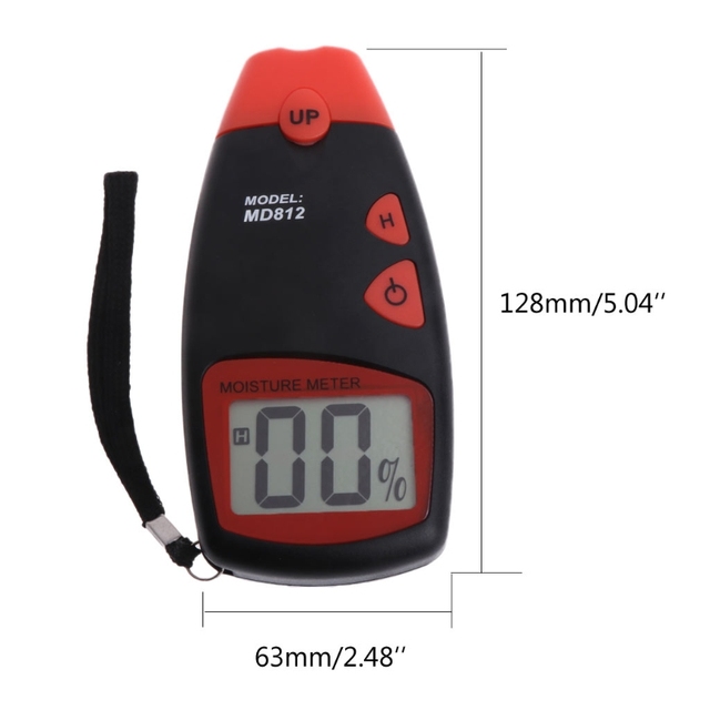 Wood Moisture Tester MD812 Four Needle Type Wood Hygrometer LCD Display Digital Wood Log Moisture Detector Floor Humidity Tester