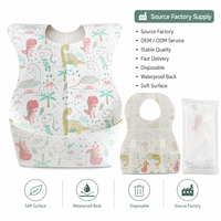 Bavoirs jetables personnalisés pour bébé avec poche récupératrice de nourriture, emballés individuellement, imperméables, design de logo personnalisé disponible, fabriqués en Chine