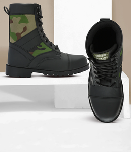 Wholesale Genuine Leather High Top Boots for Men Rugged Durable Lace Up Footwear with Anti Slip Sole Suitable for Hiking Riding - Product Image 2