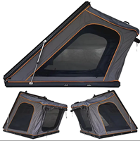 Carpa de Techo Rígida de Aluminio con Ventana Lateral Grande, Carpa Triangular para Techo de Camioneta Jeep para Acampar