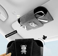 Étui à lunettes de soleil pour pare-soleil de voiture, clip pour lunettes côté conducteur, organisateur de pare-soleil, support à lunettes en résine synthétique et cuir véritable