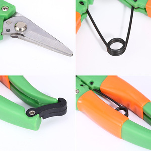 Green-handled Long Straight-tipped Fruit Picking Shears Stainless Steel Blade For Oranges Vegetables Grapes Gardening Pruning - Product Image 3
