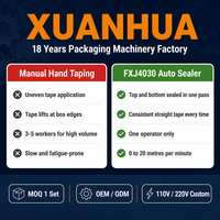Máquina Selladora de Cajas Semiautomática FXJ4030 W80-300mm/H90-400mm 0-20m/min Sellado al Vacío para Bolsas, Papel, Comercio Electrónico/Alimentos/Papel