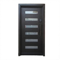 Porte d'entrée extérieure de villa en fer forgé et verre, design moderne personnalisé GAAS, étanche, insonorisée, antivol, sécurisée