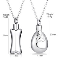 Collier urne goutte d'eau avec empreinte de patte, pendentif funéraire en acier inoxydable pour cendres, bijou souvenir pour animal de compagnie avec entonnoir en tricot