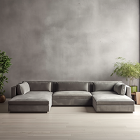 Ensemble de canapés Chesterfield design moderne en forme de L Mobilier de salon européen de haute qualité