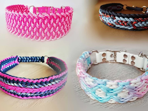 Collier de chien en paracorde macramé tressé à la main avec logo personnalisé, collier de dressage réglable en cuir pour chien, <span class=keywords><strong>pit</strong></span>-<span class=keywords><strong>bull</strong></span> - Product Image 2