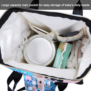 Moda özel baskı bebek karikatür bezi çantası arabası organizatör çantası çok fonksiyonlu taşınabilir mumya sırt çantası - Product Image 4