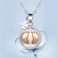 Collier Bola de grossesse sonore en argent sterling avec zircon pour maman, bijou musical pour femme enceinte, cadeau