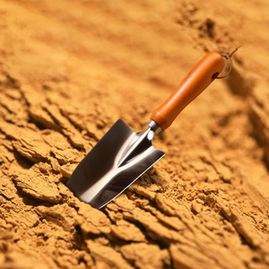 Stainless Steel Garden Trowel With Wooden Handle Durable Manual Tool For Planting Digging Gardening Outdoor Use - Product Image 1