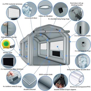 كشك طلاء محمول من قماش أكسفورد قابل للنفخ لمحطة عمل بخاخ للعمل الخارجي - Product Image 3