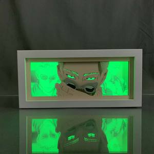Caja DE LUZ DE Anime Jujutsu Kaisen <span class=keywords><strong>Kento</strong></span> <span class=keywords><strong>Nanami</strong></span> para chico, decoración de dormitorio, cambio de Color, lámpara de luz LED de noche, caja de luz de corte de papel - Product Image 4
